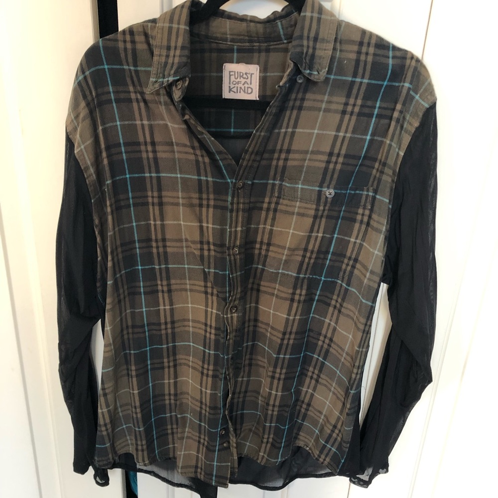 LF Green Flannel with Mesh